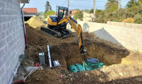 Création de VRD et mise en place de cuve récupérateur eau pluie pour 2 villas à Chaponnay.