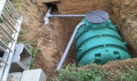 Installation cuve, récupérateur d'eau pluie à Marenne